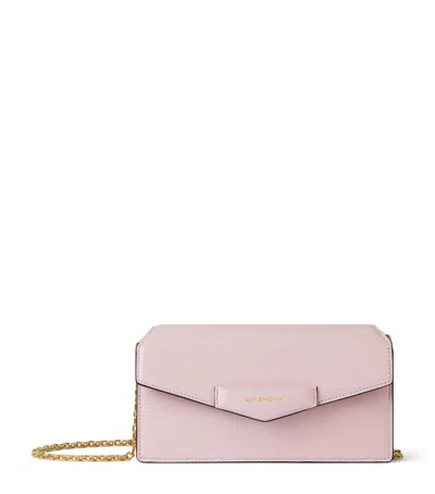 Givenchy Leather Antigona Chain Wallet In Pink