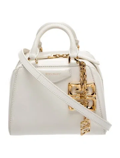 Pre-owned Givenchy Leather Antigona Cube Nano In Neutral