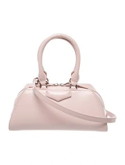 Pre-owned Givenchy Leather Antigona East-west Satchel Mini In Pink