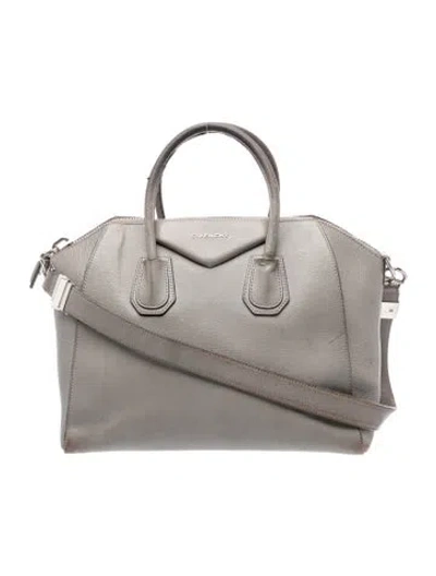 Pre-owned Givenchy Leather Antigona Medium In Gray