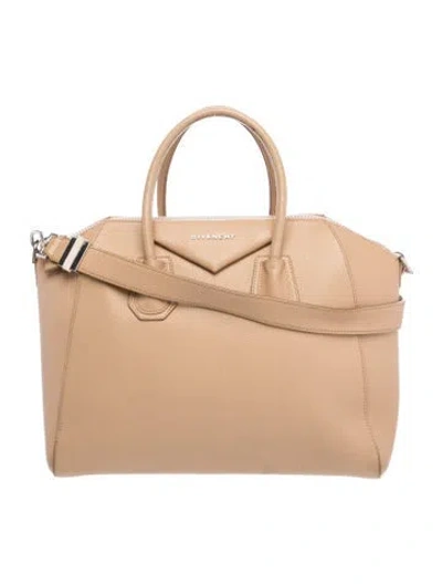 Pre-owned Givenchy Leather Antigona Medium In Neutral