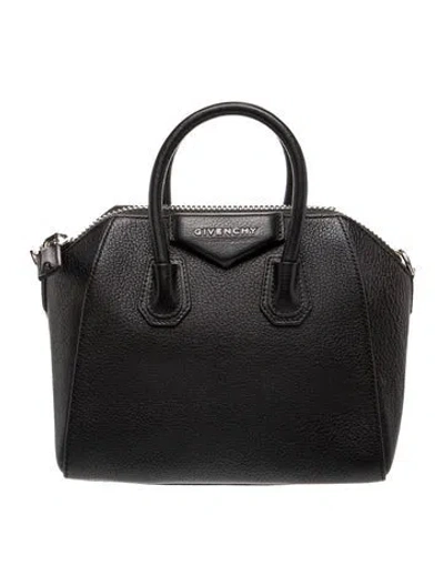 Pre-owned Givenchy Leather Antigona Mini In Black