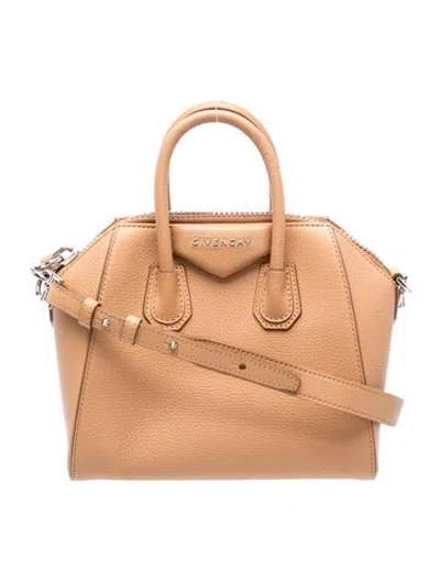Pre-owned Givenchy Leather Antigona Mini In Neutrals