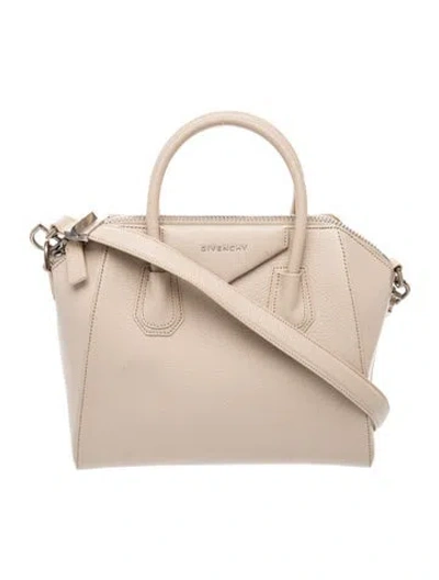 Pre-owned Givenchy Leather Antigona Mini In Neutrals