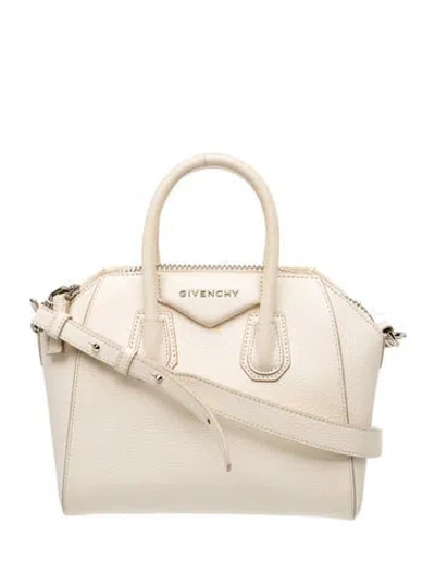 Pre-owned Givenchy Leather Antigona Mini In Neutrals