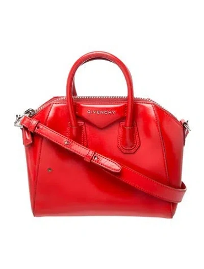 Pre-owned Givenchy Leather Antigona In Red