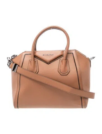 Pre-owned Givenchy Leather Antigona Satchel Medium In Neutrals
