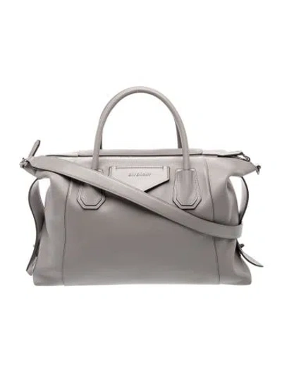 Pre-owned Givenchy Leather Antigona Small In Gray