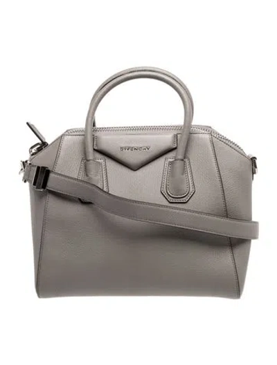 Pre-owned Givenchy Leather Antigona Small In Gray