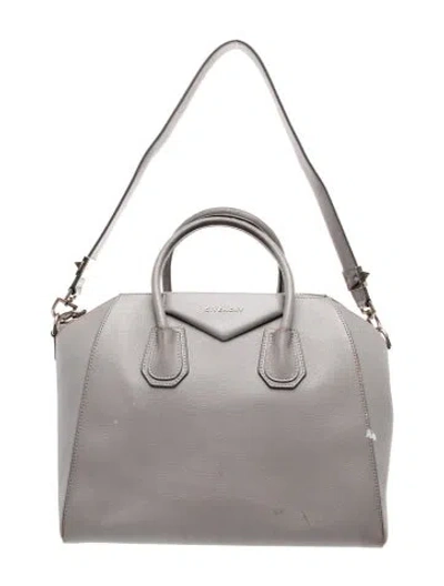 Pre-owned Givenchy Leather Antigona Small In Grey
