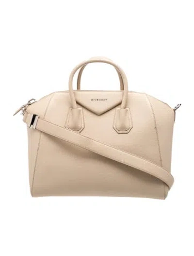 Pre-owned Givenchy Leather Antigona Small In Neutrals