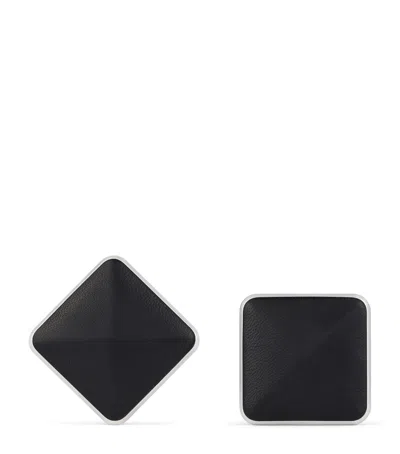 Givenchy Leather Asymmetric Earrings In Black