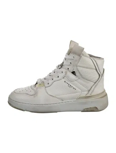 Pre-owned Givenchy Leather Athletic Sneakers In Silver