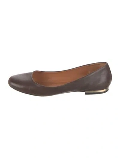 Pre-owned Givenchy Leather Ballet Flats In Brown