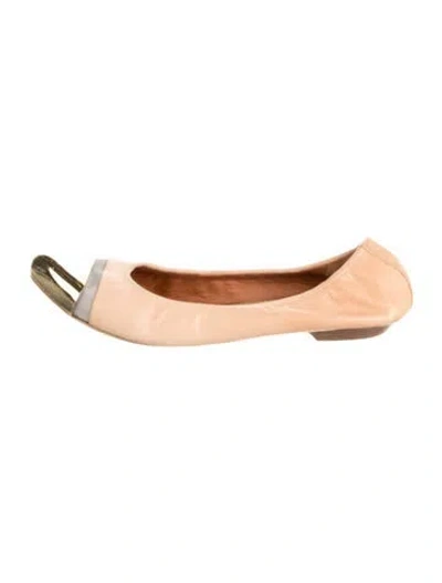 Pre-owned Givenchy Leather Ballet Flats In Neutral