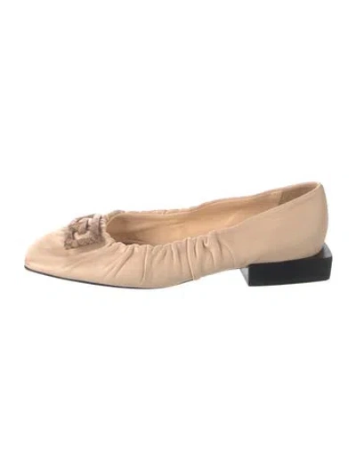 Pre-owned Givenchy Leather Ballet Flats In Neutrals
