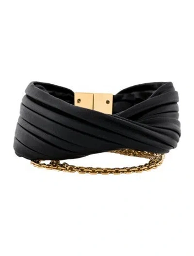 Pre-owned Givenchy Leather Bangle Bracelet, 6.5" In Multi