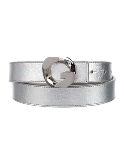 Pre-owned Givenchy Leather Belt In Silver