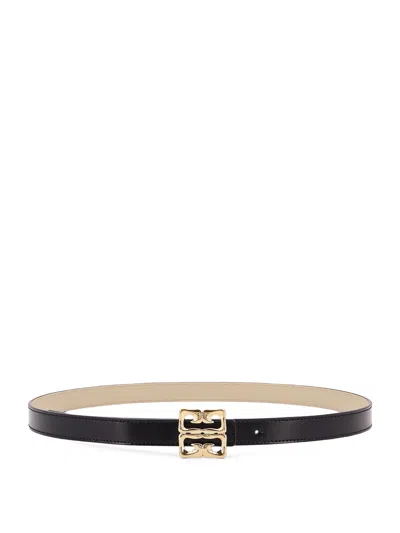 Givenchy Leather Belt With Metal 4g Logo Detail In Black