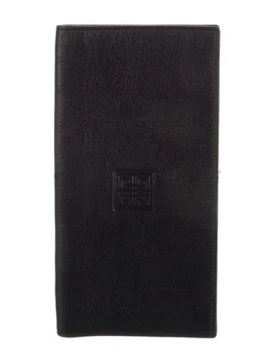 Pre-owned Givenchy Leather Bifold Wallet In Black