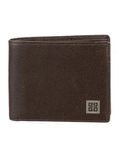 Pre-owned Givenchy Leather Bifold Wallet In Brown