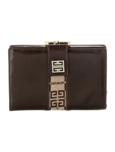 Pre-owned Givenchy Leather Bifold Wallet In Brown