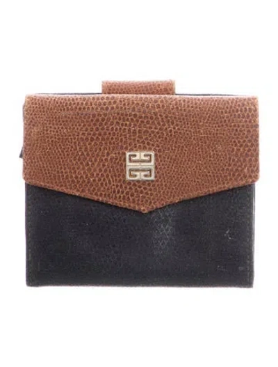 Pre-owned Givenchy Leather Bifold Wallet In Brown
