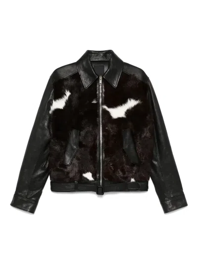 Givenchy Leather Biker Jacket In Brown