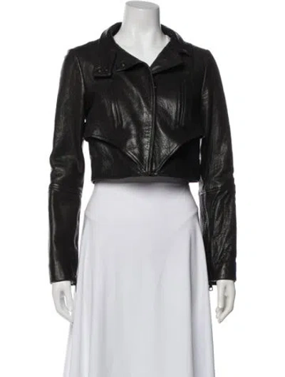 Pre-owned Givenchy Leather Biker Jacket In Black