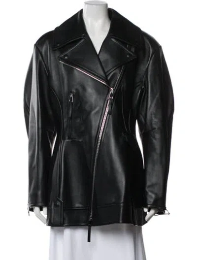 Pre-owned Givenchy Leather Biker Jacket In Black
