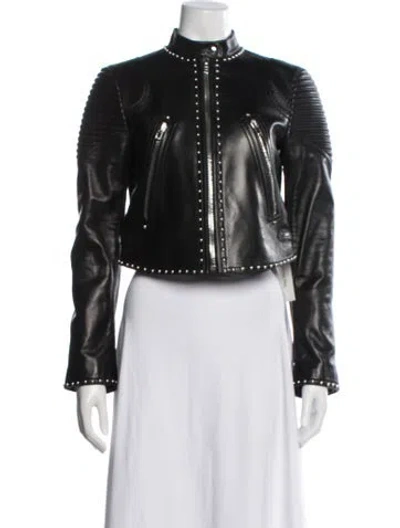 Pre-owned Givenchy Leather Biker Jacket In Black