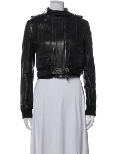 Pre-owned Givenchy Leather Biker Jacket In Black