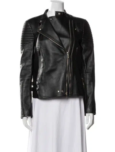 Pre-owned Givenchy Leather Biker Jacket In Black