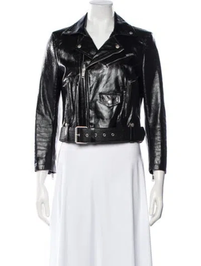 Pre-owned Givenchy Leather Biker Jacket In Black
