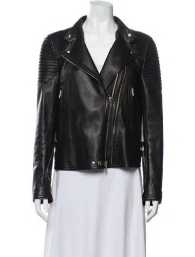 Pre-owned Givenchy Leather Biker Jacket In Blue