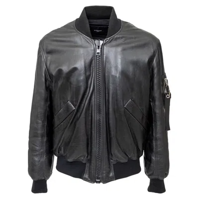 Pre-owned Givenchy Leather Bomber Jacket - '10s In Black