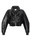 Givenchy Zip Shawl Collar Lambskin Leather Bomber Jacket In Black