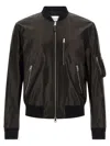 Givenchy Leather Bomber Jacket Puffer Jackets Black In Black
