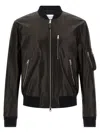 Givenchy Leather Bomber Jacket Puffer Jackets Black In Black