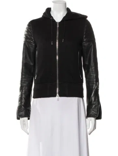 Pre-owned Givenchy Leather Bomber Jacket In Black
