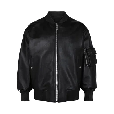Pre-owned Givenchy Leather Bomber Jacket 'black' | Men's Size 48