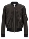 Givenchy Leather Bomber Jacket Puffer Jackets Black In Brown