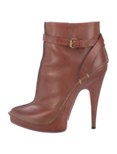 Pre-owned Givenchy Leather Boots In Brown