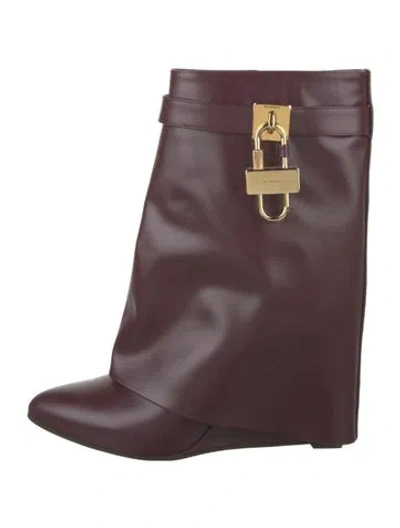 Pre-owned Givenchy Leather Boots In Burgundy
