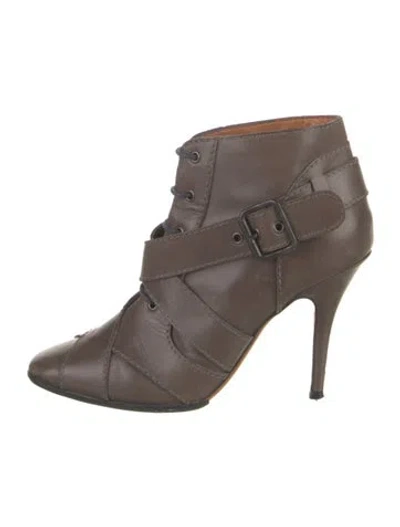 Pre-owned Givenchy Leather Boots In Gray