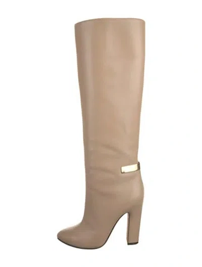Pre-owned Givenchy Leather Boots In Neutral