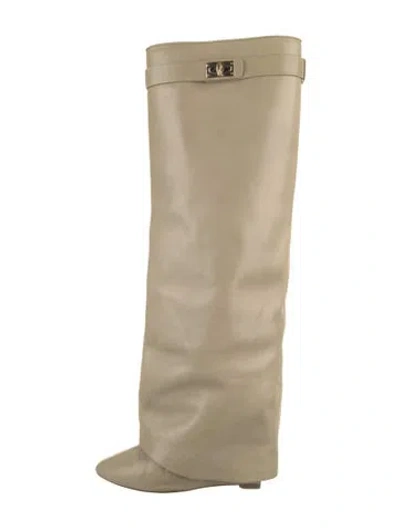Pre-owned Givenchy Leather Boots In Neutral