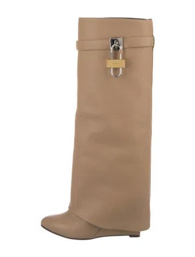Pre-owned Givenchy Leather Boots In Neutral