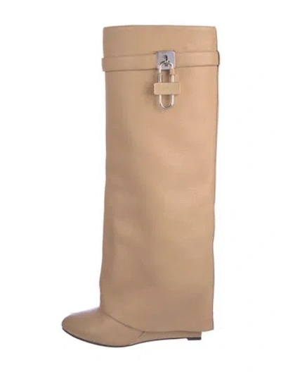 Pre-owned Givenchy Leather Boots In Neutral