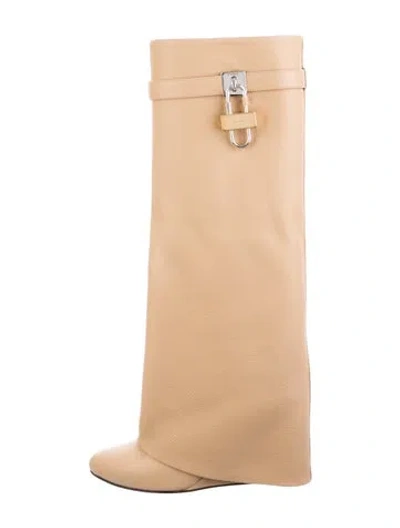 Pre-owned Givenchy Leather Boots In Neutral